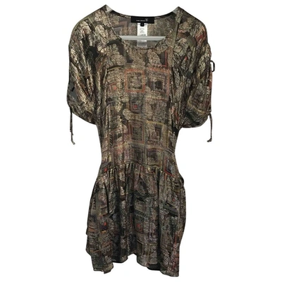 Pre-owned Isabel Marant Silk Mini Dress In Gold