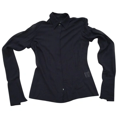 Pre-owned Aquascutum Wool Blouse In Navy