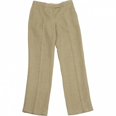 Pre-owned Michael Kors Linen Straight Pants In Beige