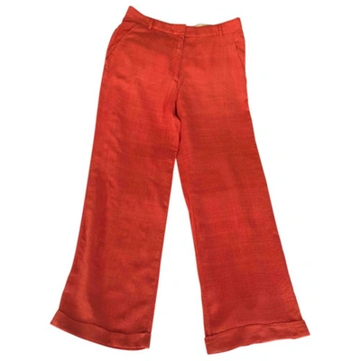 Pre-owned Aspesi Silk Large Pants In Orange