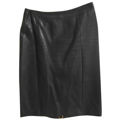 Pre-owned Tom Ford Leather Mid-length Skirt In Black