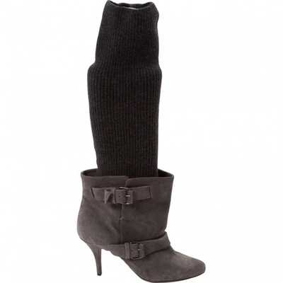 Pre-owned Givenchy Buckled Boots In Grey