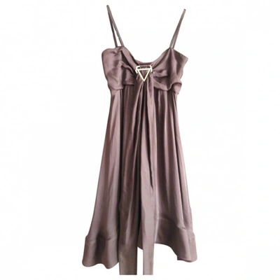 Pre-owned Just Cavalli Silk Mid-length Dress In Purple