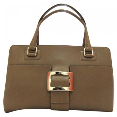 Pre-owned Roger Vivier Leather Handbag In Beige