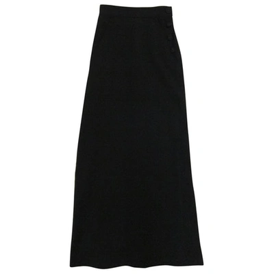 Pre-owned Vanessa Bruno Wool Maxi Skirt In Black