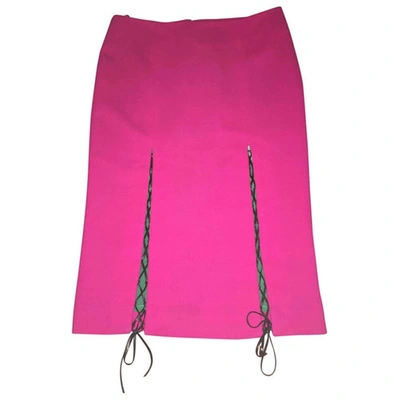 Pre-owned Alexander Mcqueen Wool Mid-length Skirt In Pink