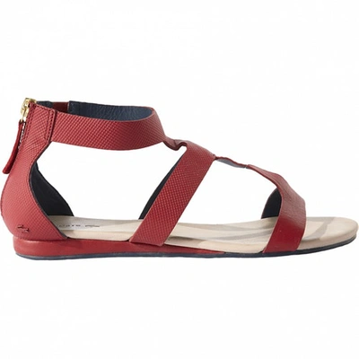 Pre-owned Lacoste Leather Sandal In Red