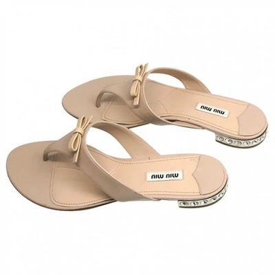 Pre-owned Miu Miu Patent Leather Flip Flops In Other