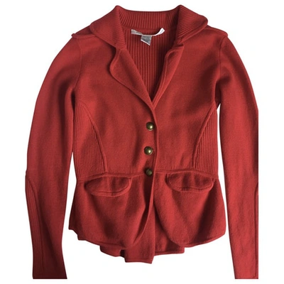 Pre-owned Diane Von Furstenberg Wool Cardigan In Red