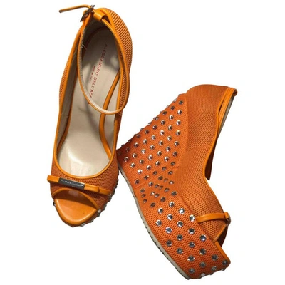 Pre-owned Alessandro Dell'acqua Cloth Sandals In Orange