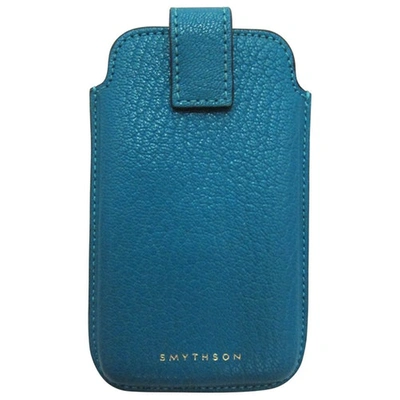 Pre-owned Smythson Leather Purse In Turquoise