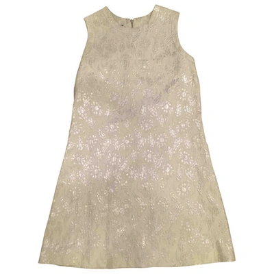 Pre-owned Jay Ahr Silk Mini Dress In Silver