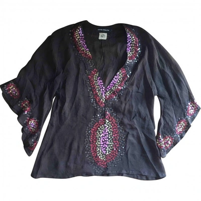 Pre-owned Antik Batik Silk Tunic In Brown