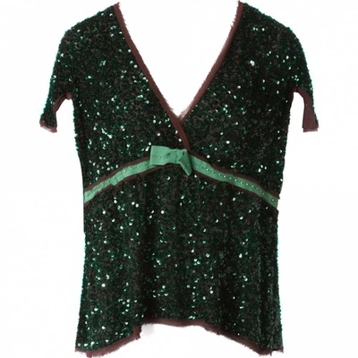 Pre-owned Chloé Glitter T-shirt In Green