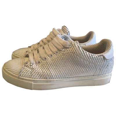 Pre-owned Pinko White Leather Trainers