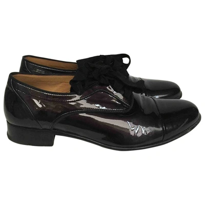 Pre-owned Lanvin Patent Leather Lace Ups