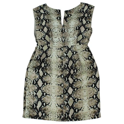 Pre-owned Tara Jarmon Silk Mid-length Dress In Beige