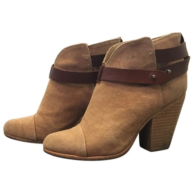 Pre-owned Rag & Bone Cloth Ankle Boots In Beige