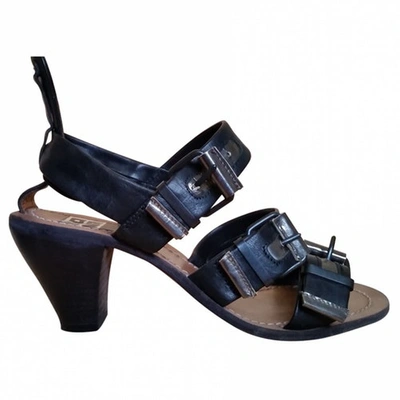 Pre-owned Moma Leather Sandal In Black