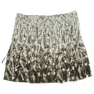 Pre-owned Markus Lupfer Silk Mini Skirt In Grey