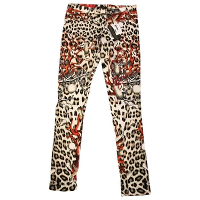 Pre-owned Roberto Cavalli Synthetic Trousers In Other