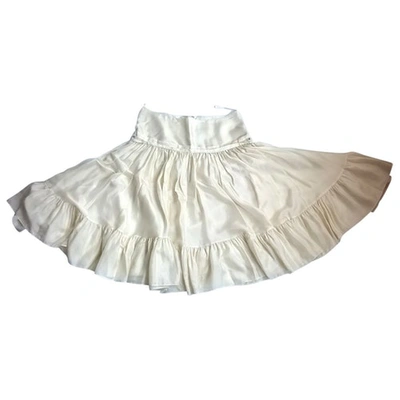 Pre-owned Chloé Silk Mid-length Skirt In White