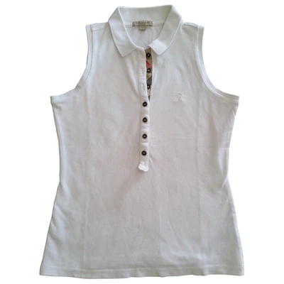 Pre-owned Burberry White Cotton Top