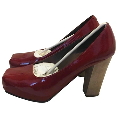 Pre-owned Marni Patent Leather Heels In Burgundy