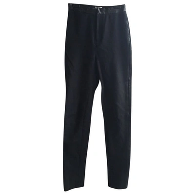 Pre-owned Issa Straight Pants In Black