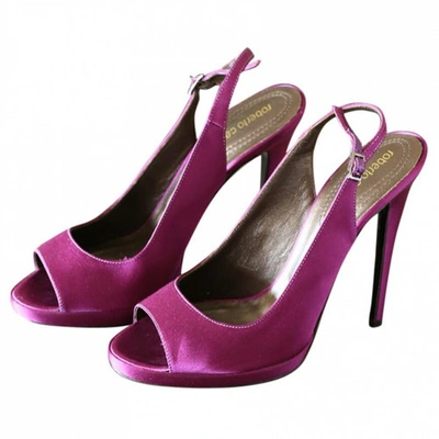 Pre-owned Roberto Cavalli Cloth Heels In Purple