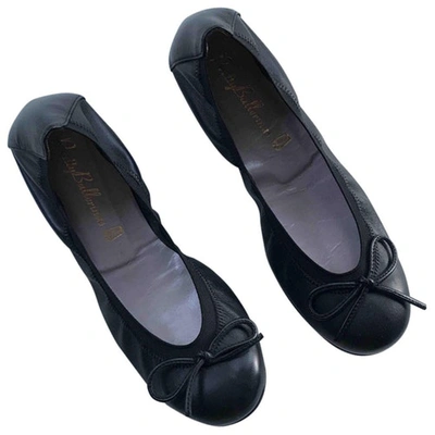 Pre-owned Pretty Ballerinas Black Leather Ballet Flats