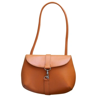 Pre-owned Trussardi Leather Handbag In Orange
