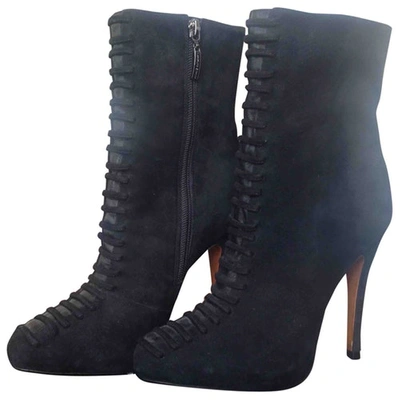 Pre-owned Alexandre Birman Lace Up Boots In Black