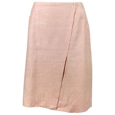 Pre-owned Chanel Silk Mid-length Skirt In Pink