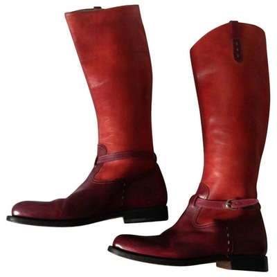 Pre-owned Mauro Grifoni Leather Riding Boots In Multicolour