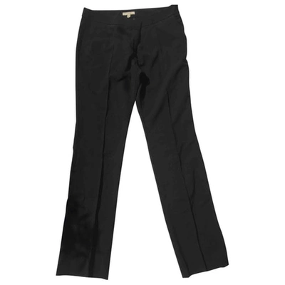 Pre-owned Burberry Wool Straight Pants In Black