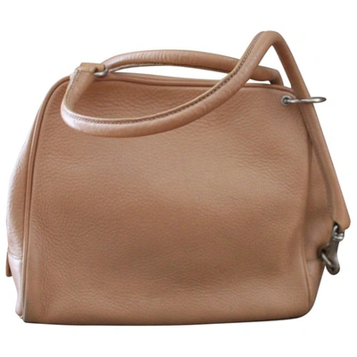 Pre-owned Hogan Leather Handbag In Beige