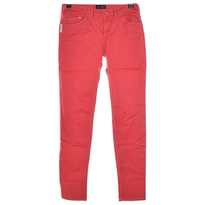 Pre-owned Armani Jeans Red Cotton Jeans