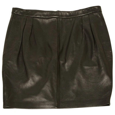 Pre-owned Blk Dnm Leather Mini Skirt In Black