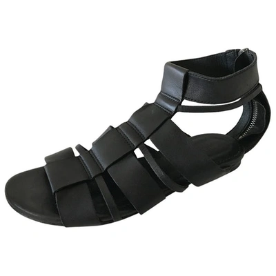 Pre-owned Allsaints Leather Sandal In Black