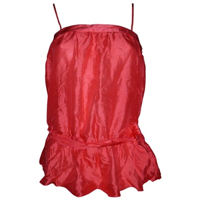 Pre-owned Emporio Armani Silk Camisole In Red