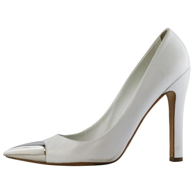 Pre-owned Louis Vuitton Leather Heels In White