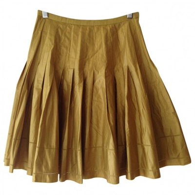 Pre-owned Ted Baker Mid-length Skirt In Gold
