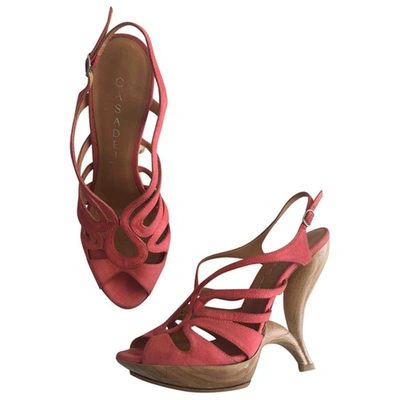 Pre-owned Casadei Sandals In Pink