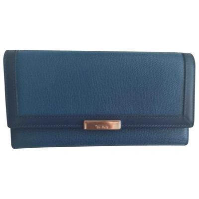 Pre-owned Tumi Leather Wallet In Blue