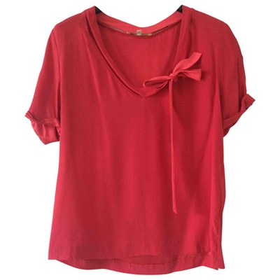 Pre-owned Maje Silk T-shirt In Pink