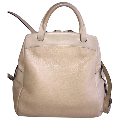 Pre-owned Delvaux Leather Backpack In Beige