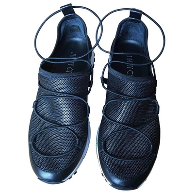 Pre-owned Jimmy Choo Cloth Trainers In Black