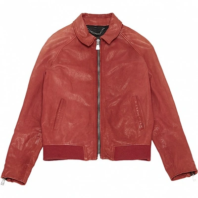 Pre-owned Belstaff Leather Jacket In Red