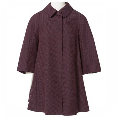 Pre-owned Moschino Wool Coat In Purple